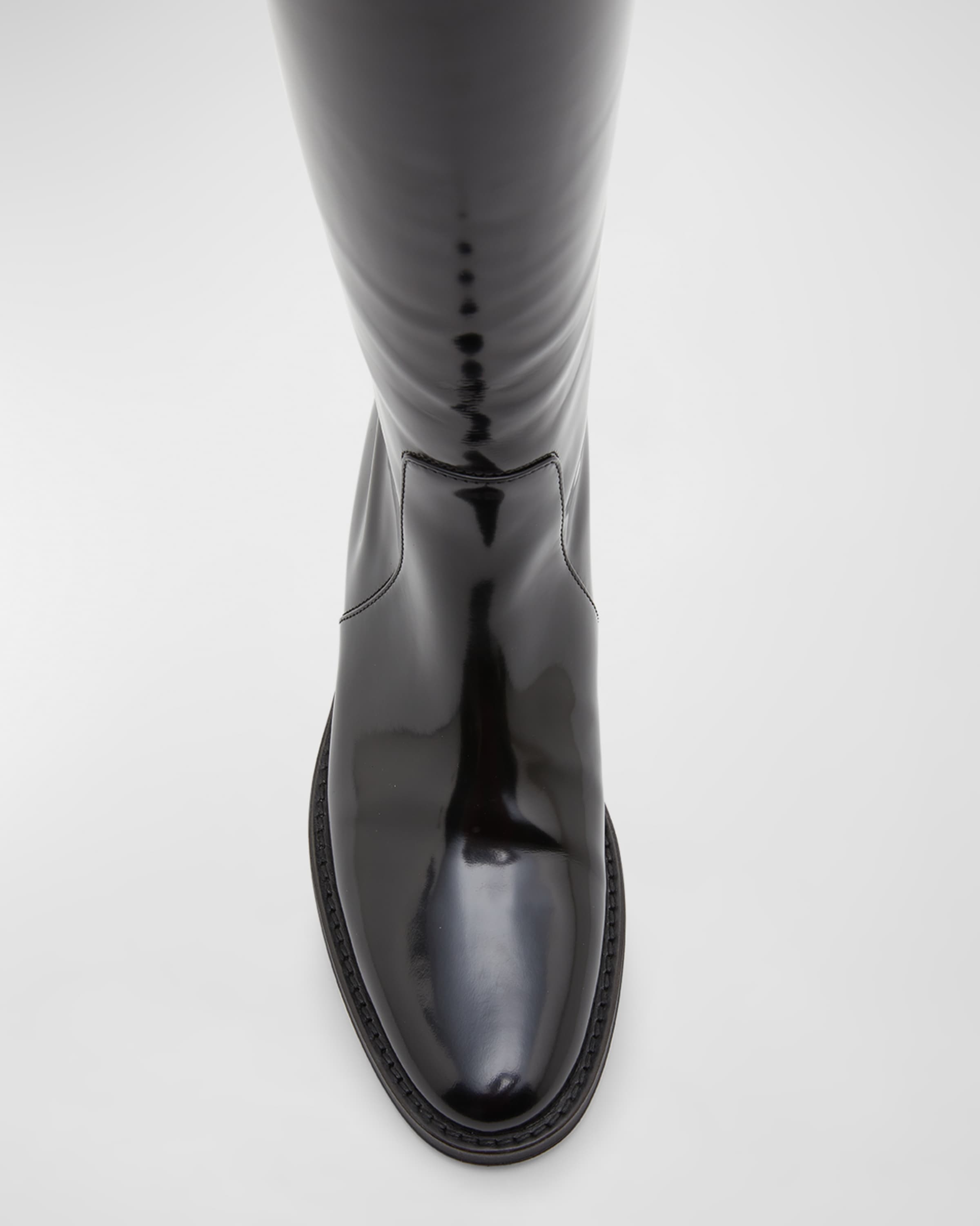 Hunt Knee-Length Patent Leather Boots - 5