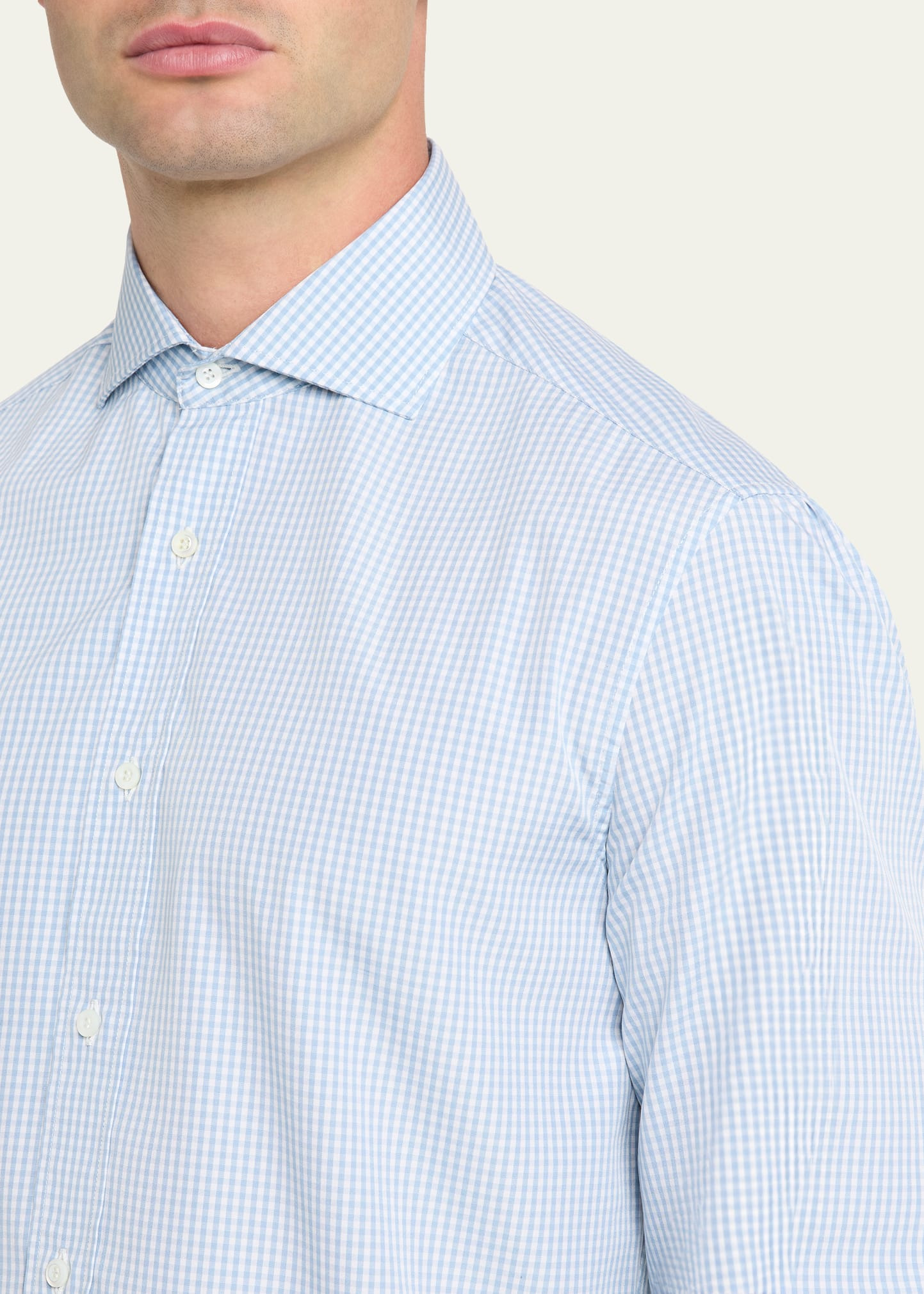 Men's Gingham Check Long-Sleeve Shirt - 5