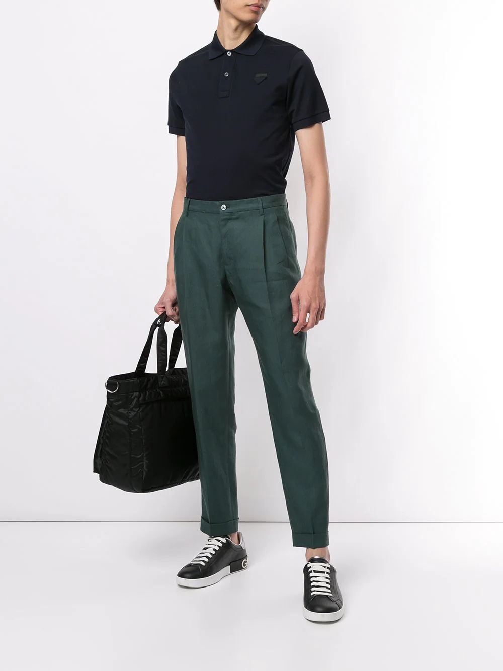 straight-leg linen trousers - 2