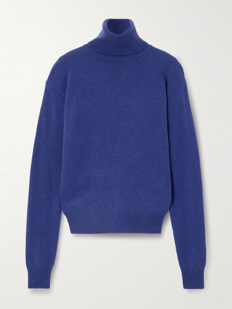 Cashmere and wool-blend turtleneck sweater Blue 1