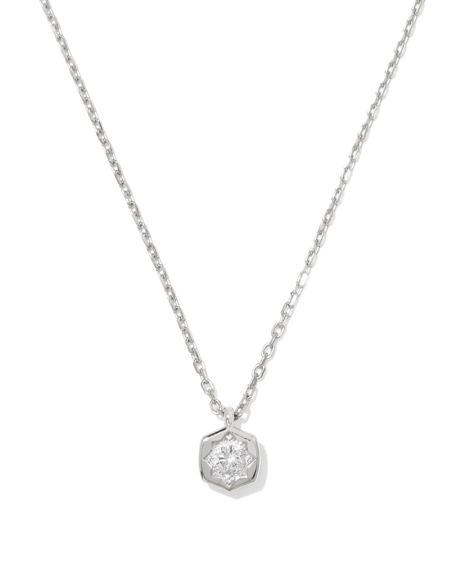0.16 ct Lab Grown Diamond Davie Star Pendant Necklace in Sterling Silver - 1