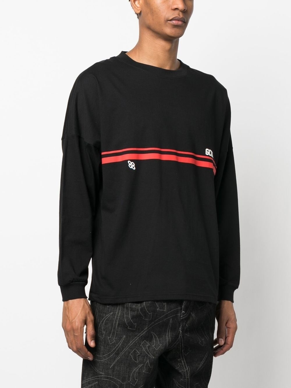 logo-print striped swatshirt - 3
