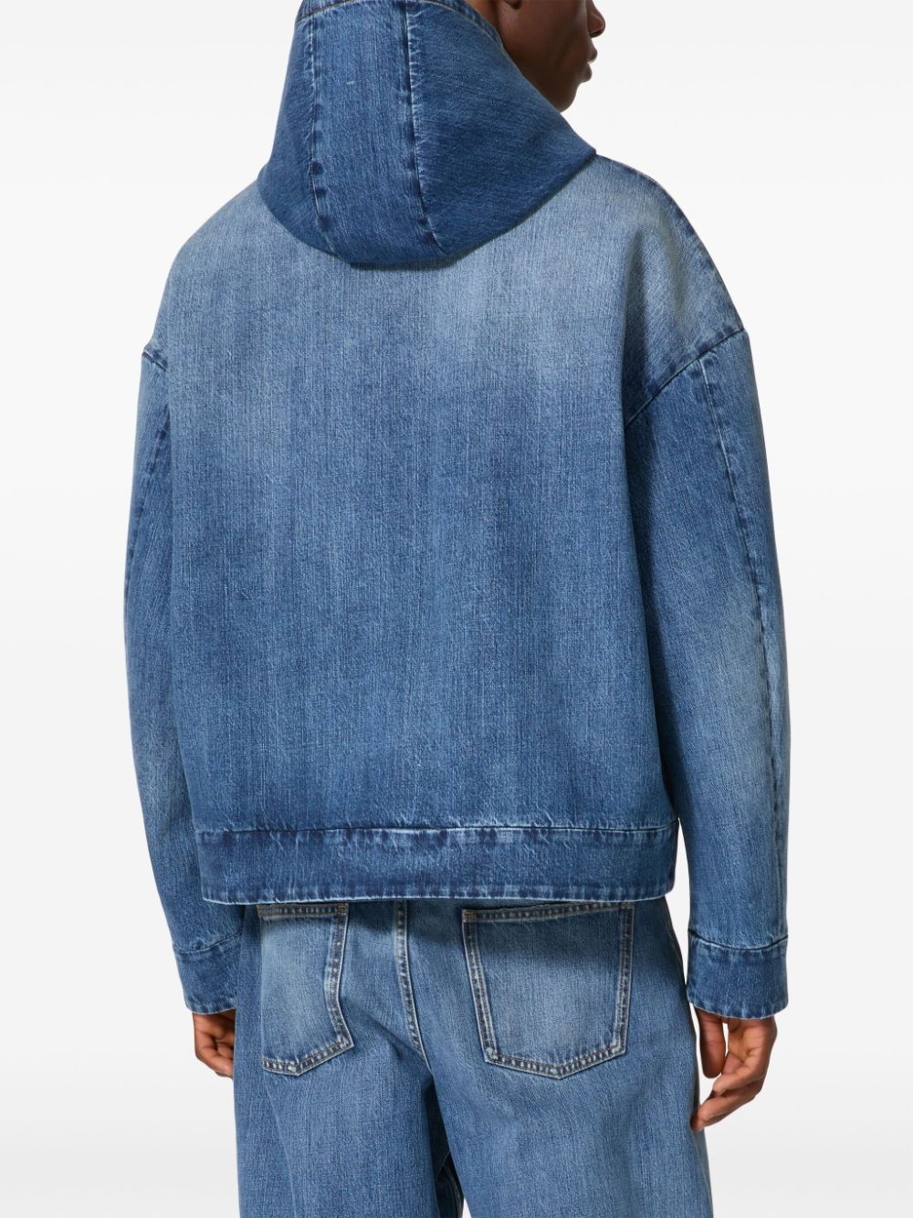 hooded denim jacket - 4