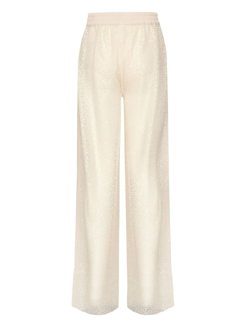 PINKO sequin-mesh trousers outlook