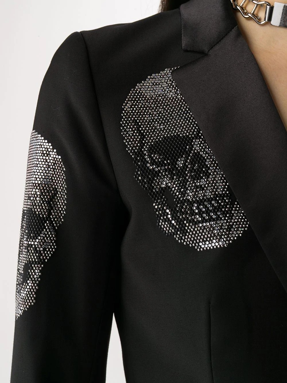 rhinestone-embellished skull blazer - 5