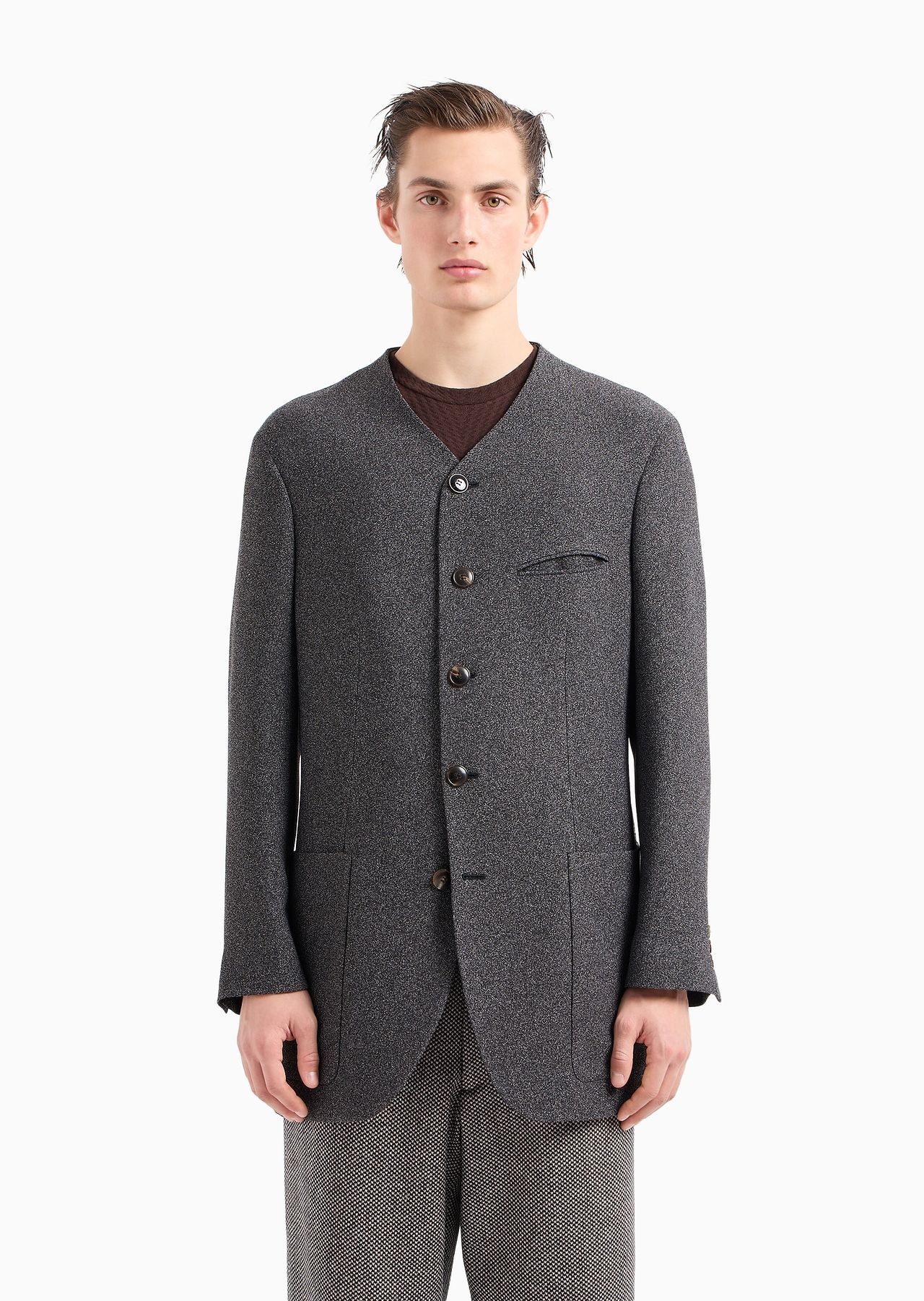 Gere line single-breasted jacket in a viscose-blend crêpe - 2