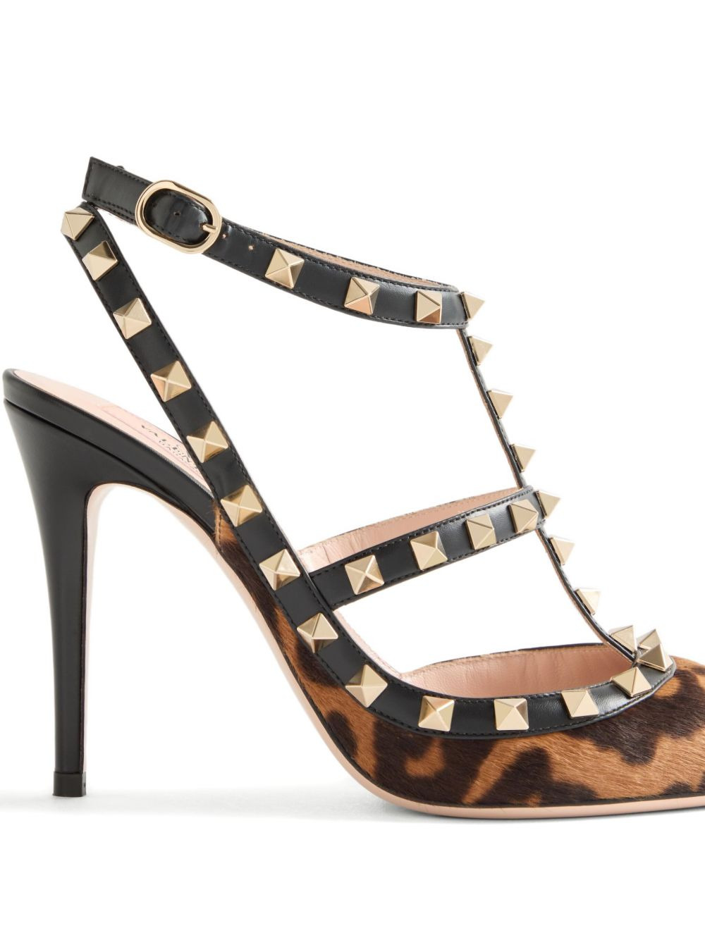100mm Rockstud leopard-print pumps - 2