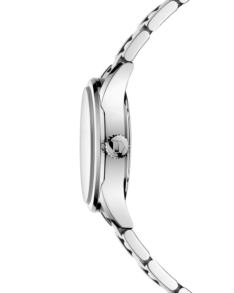 Carrera Stainless Steel and White Mother of Pearl Diamond Dial Watch, 32mm 4