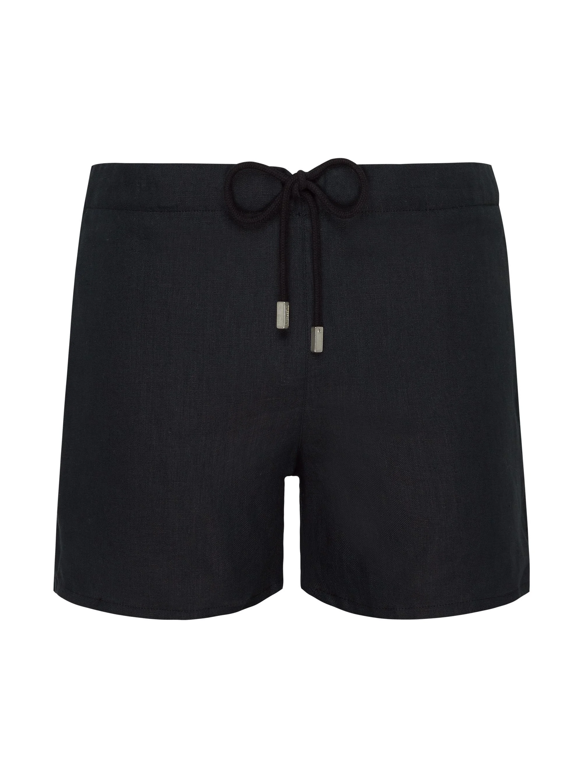Men's Linen Swim Shorts - Black - 1