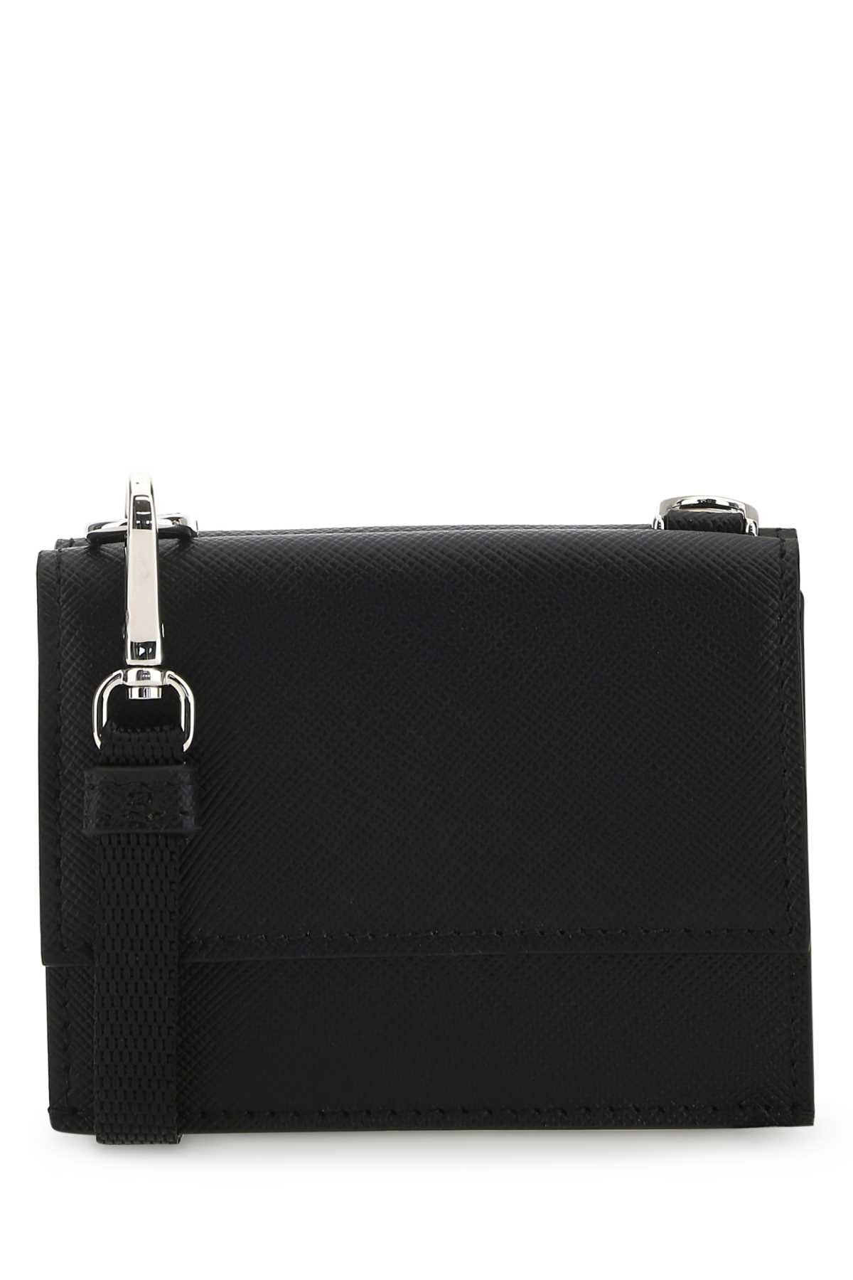 Prada Men Black Leather Cardholder - 3