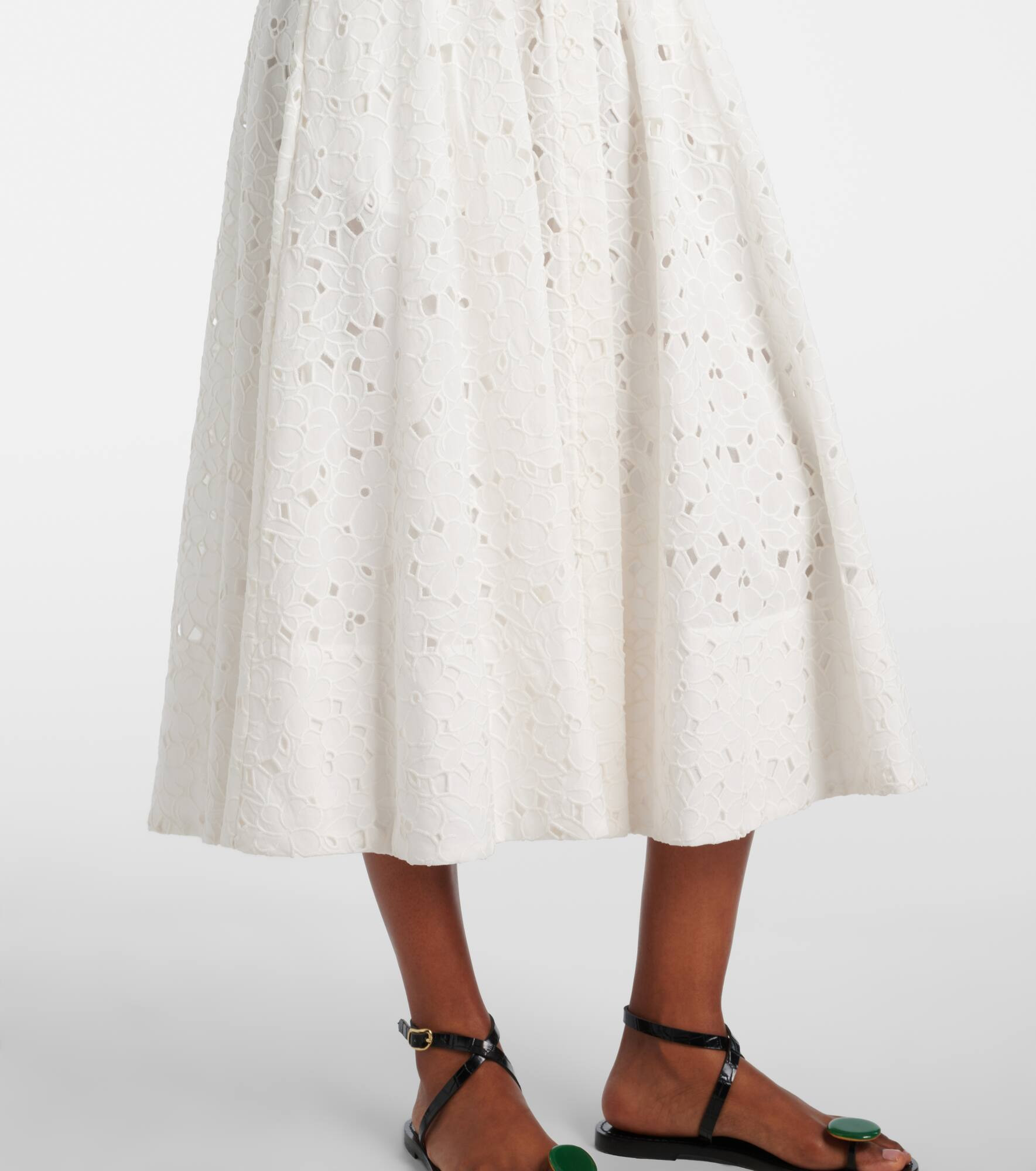 Jazz cotton broderie anglaise midi dress - 5
