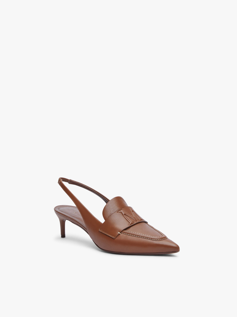 Max Mara CATY Leather slingbacks outlook