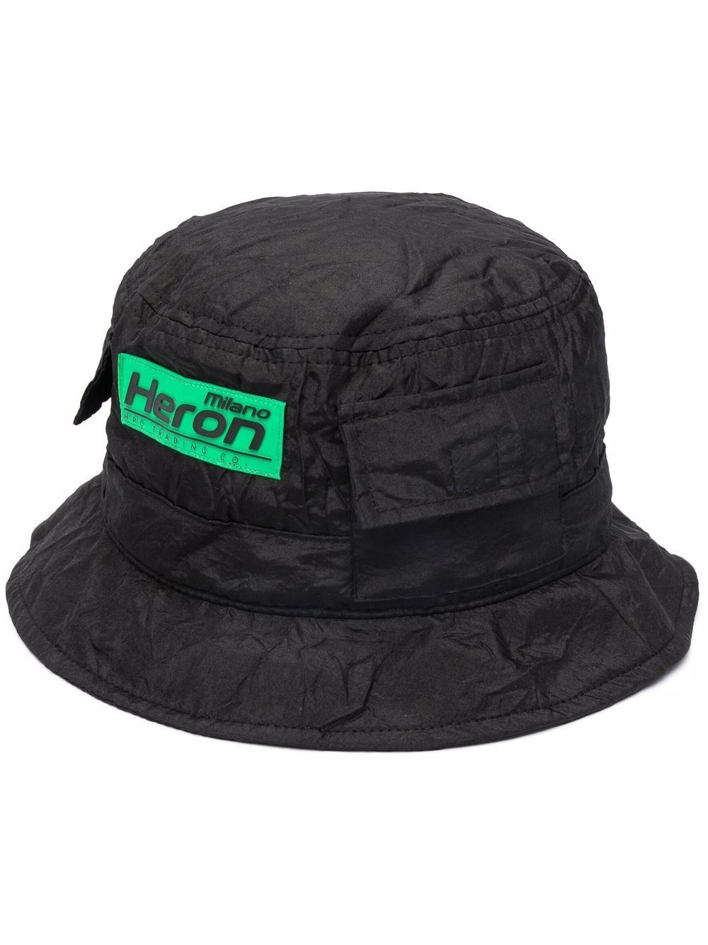 crinkled logo bucket hat - 1