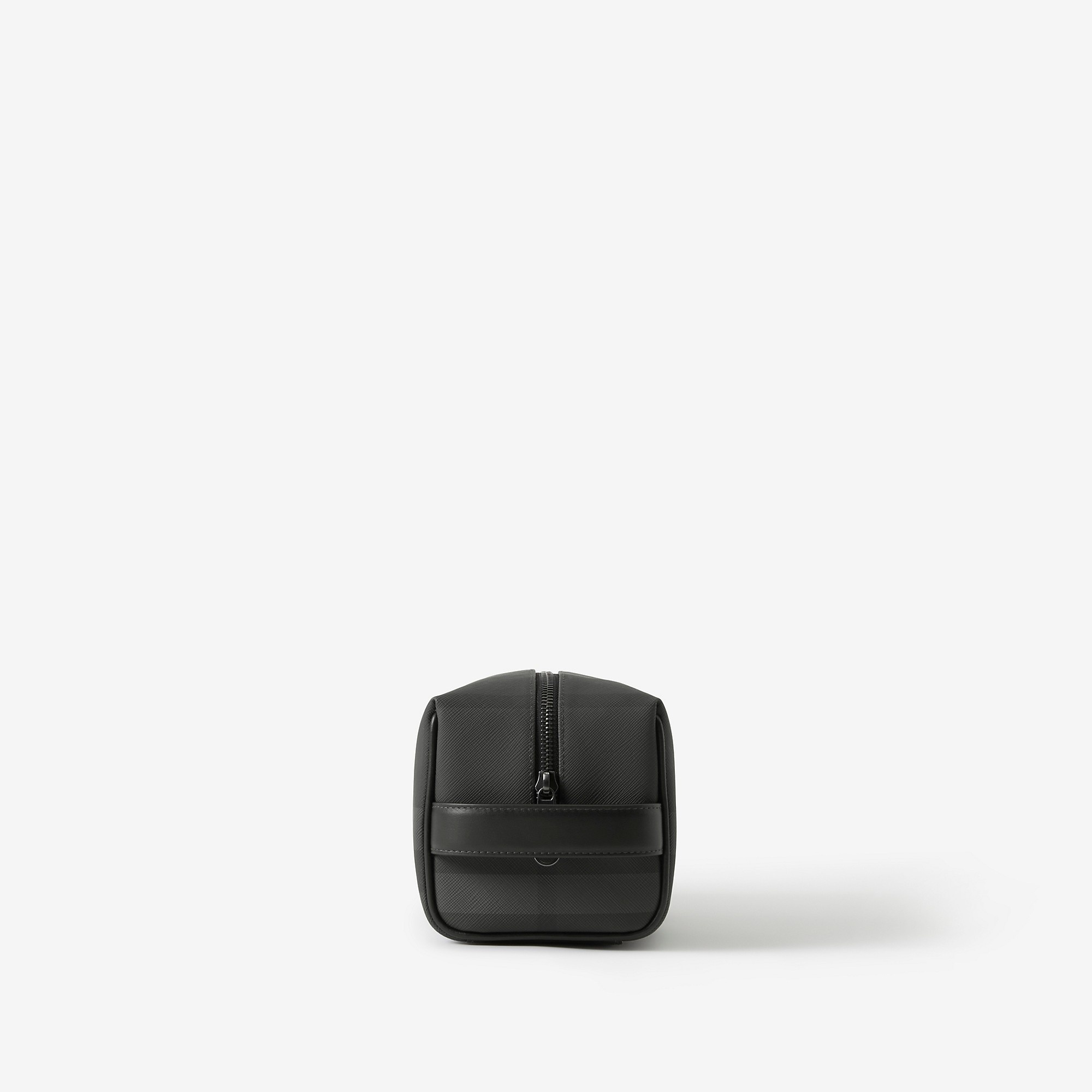 Check and Leather Travel Pouch - 3