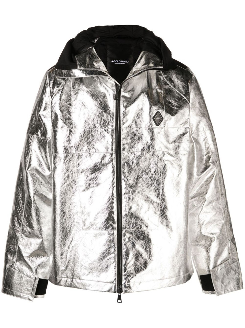 logo-plaque reflective hooded jacket 1