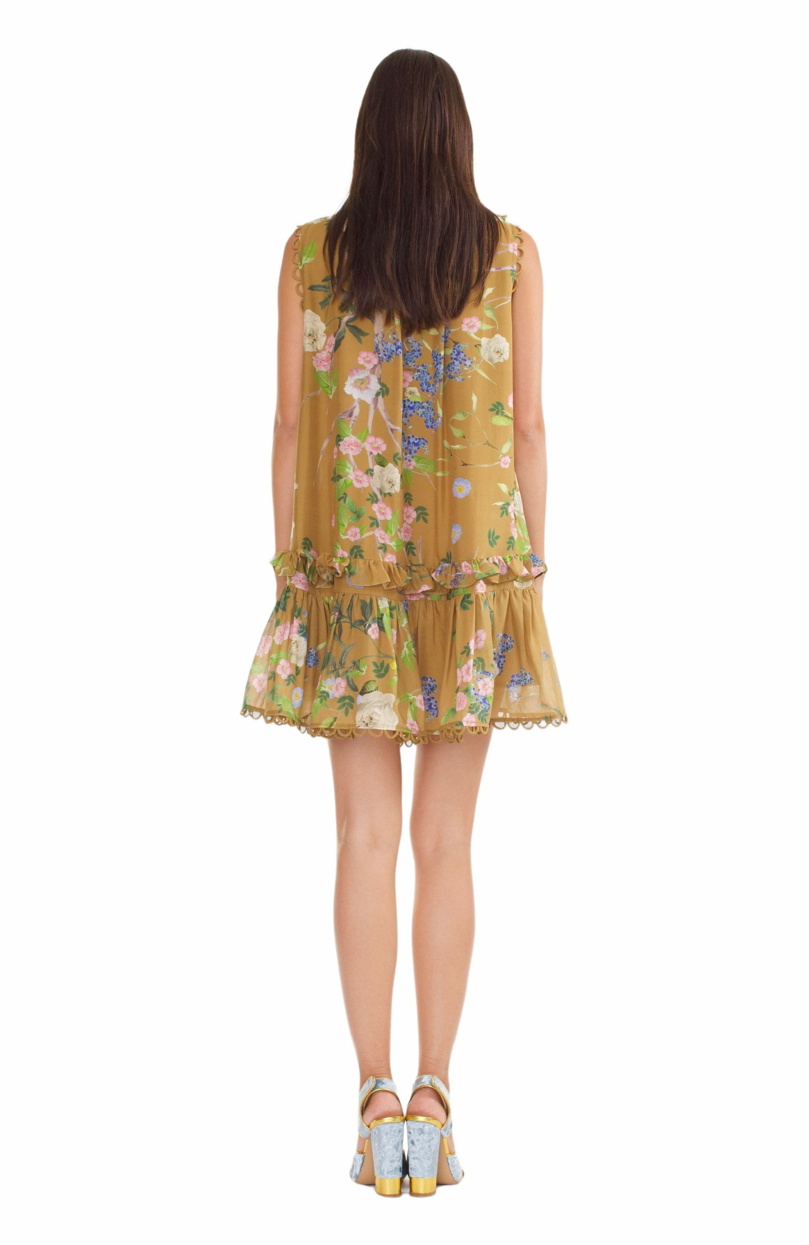 Cynthia Rowley Lilie Silk Dress in Golden Floral at Nordstrom - 3