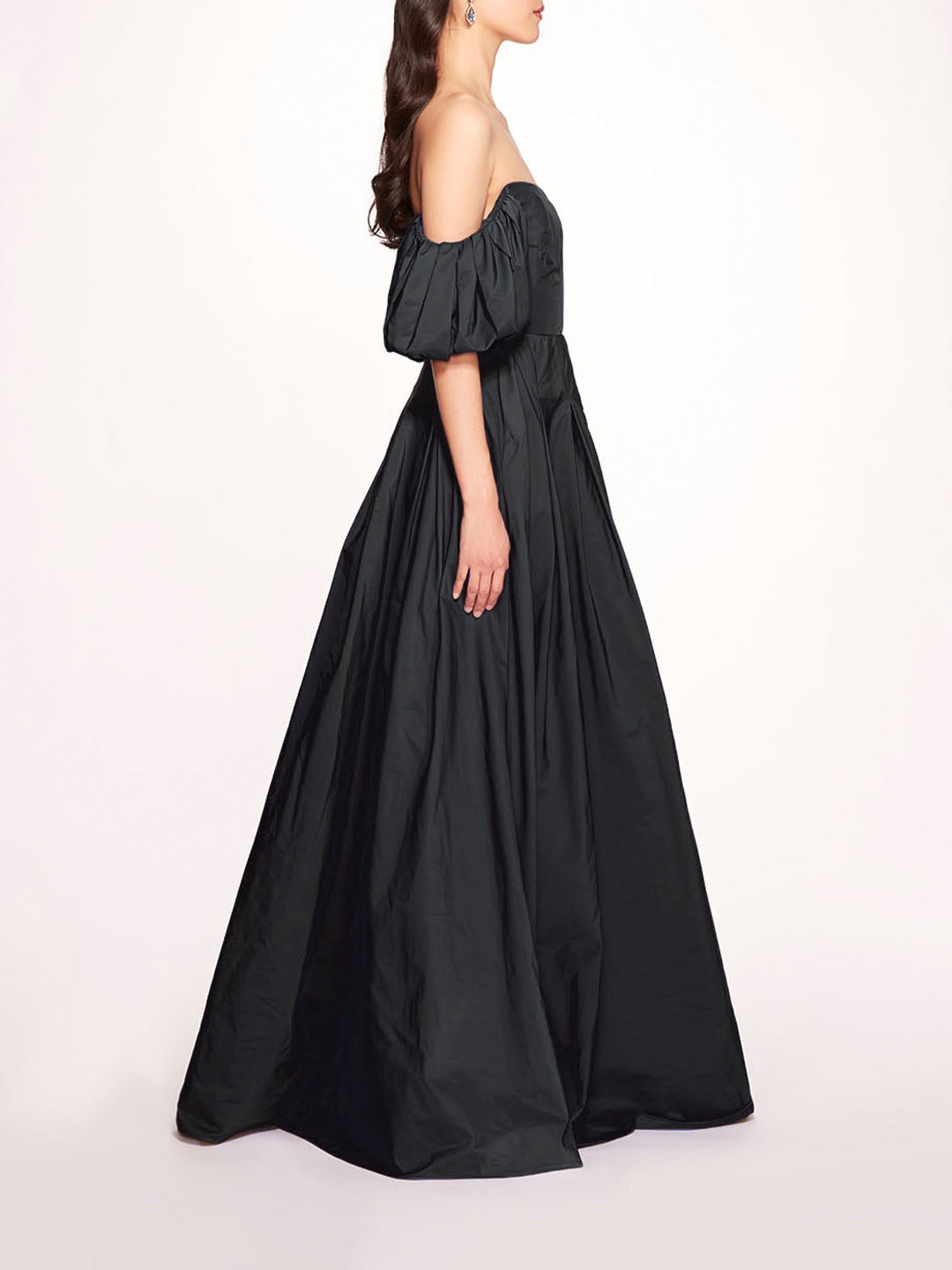 BALLOON SLEEVE TAFFETA GOWN - 3