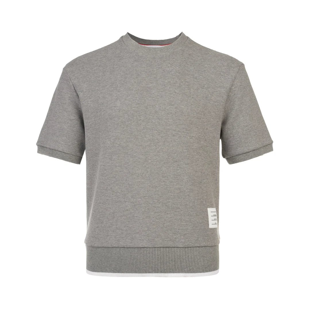 Short Sleeve Rib Cuff Tee - 1