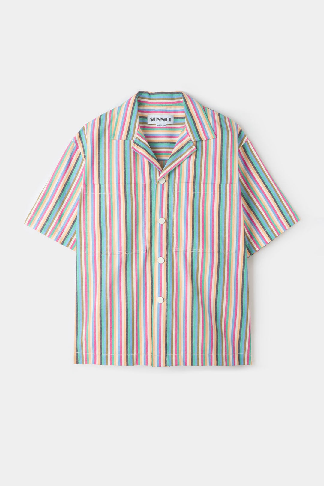 POCKET SHORTSLEEVE SHIRT / multicolor stripes - 2