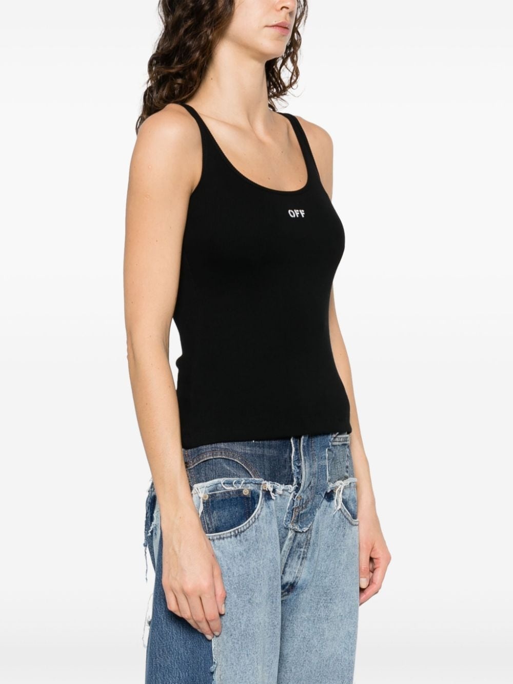 Off Stamp ribbed-knit tank top - 3