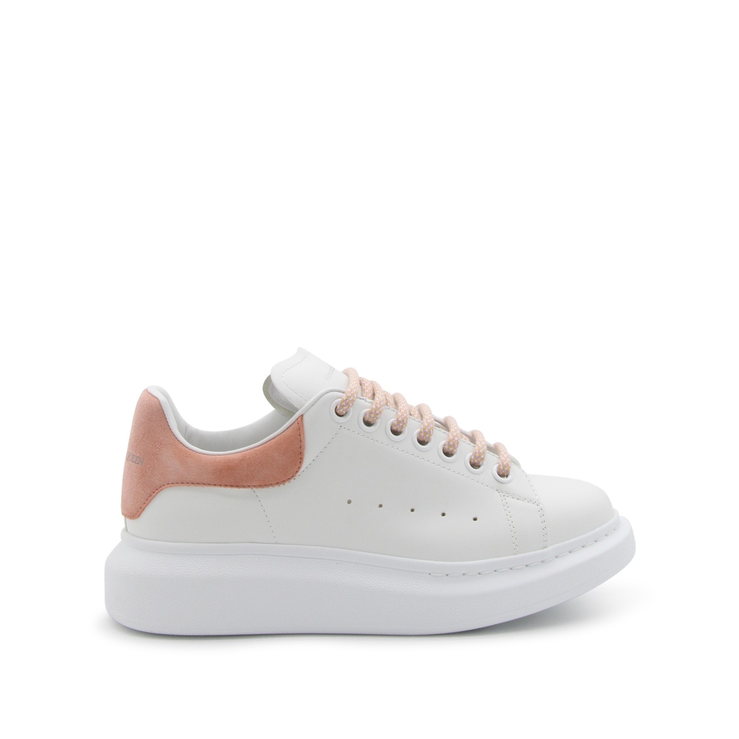 WHITE LEATHER AND PINK SUEDE OVERSIZED SNEAKERS - 1