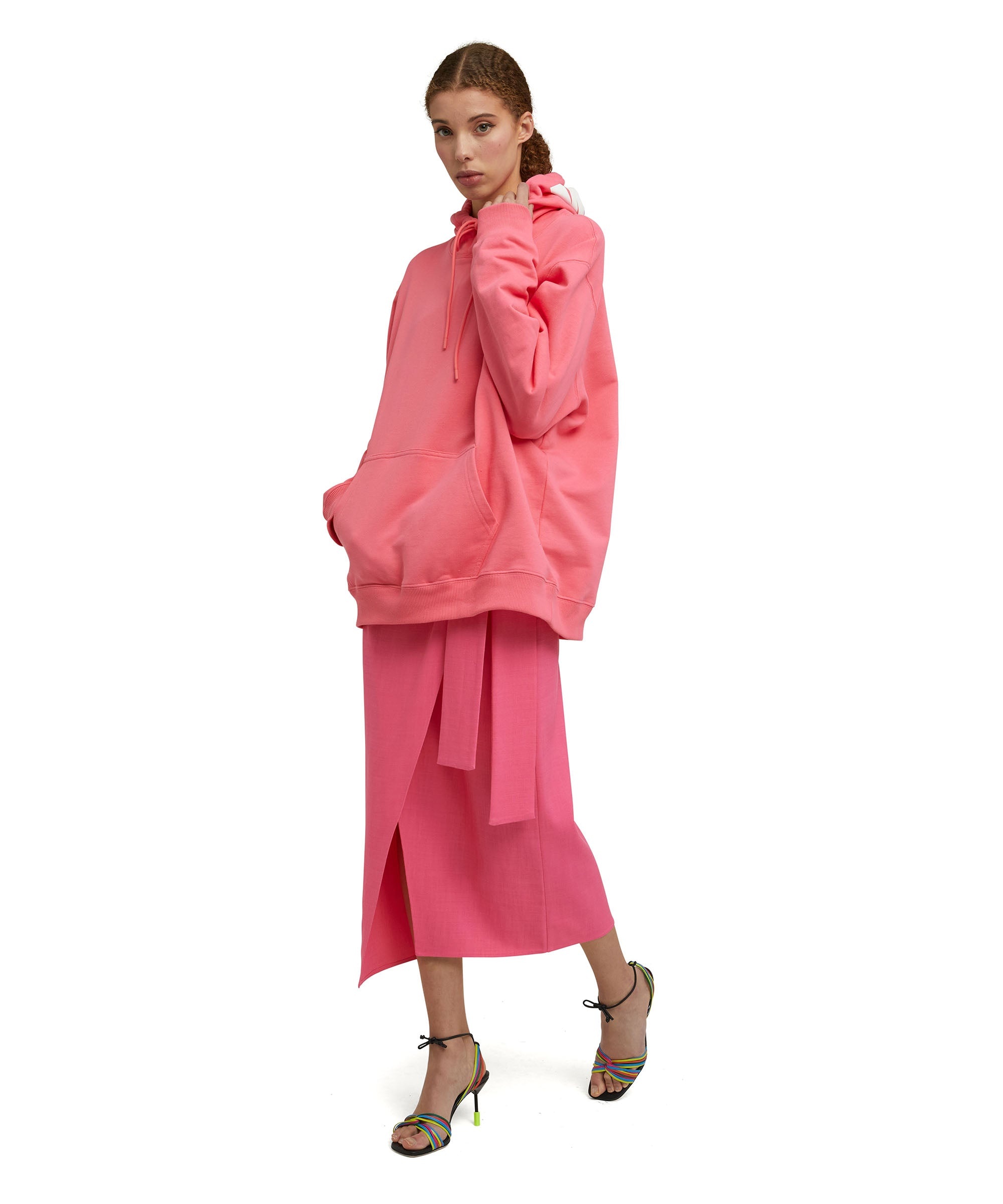 Coarse viscose midi skirt with wrap design - 5