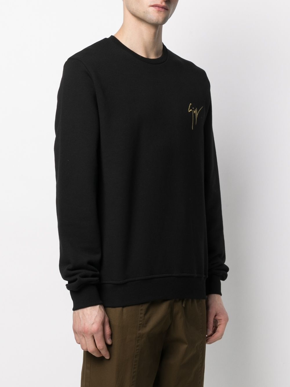 logo-print round neck sweatshirt - 3