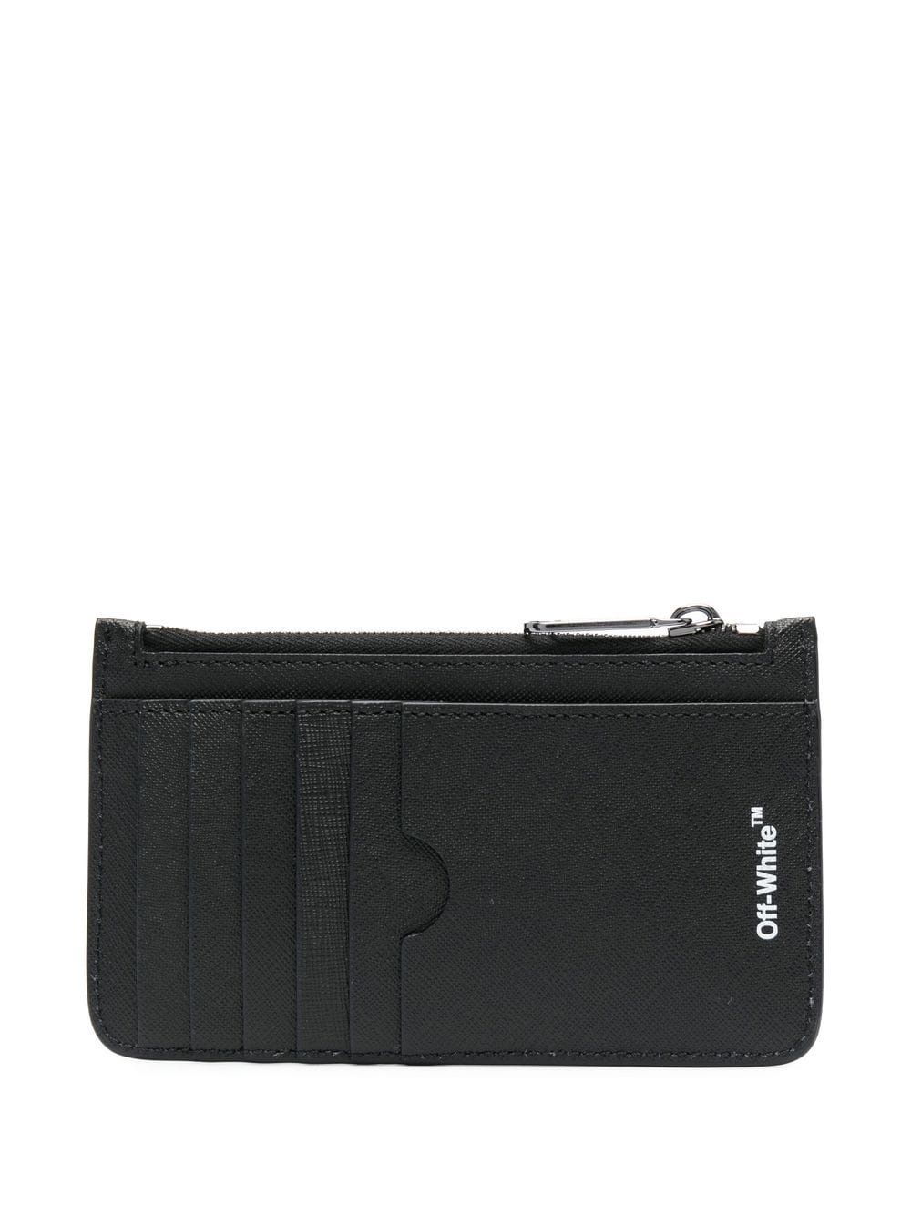 Diag-stripe zip-up wallet - 2