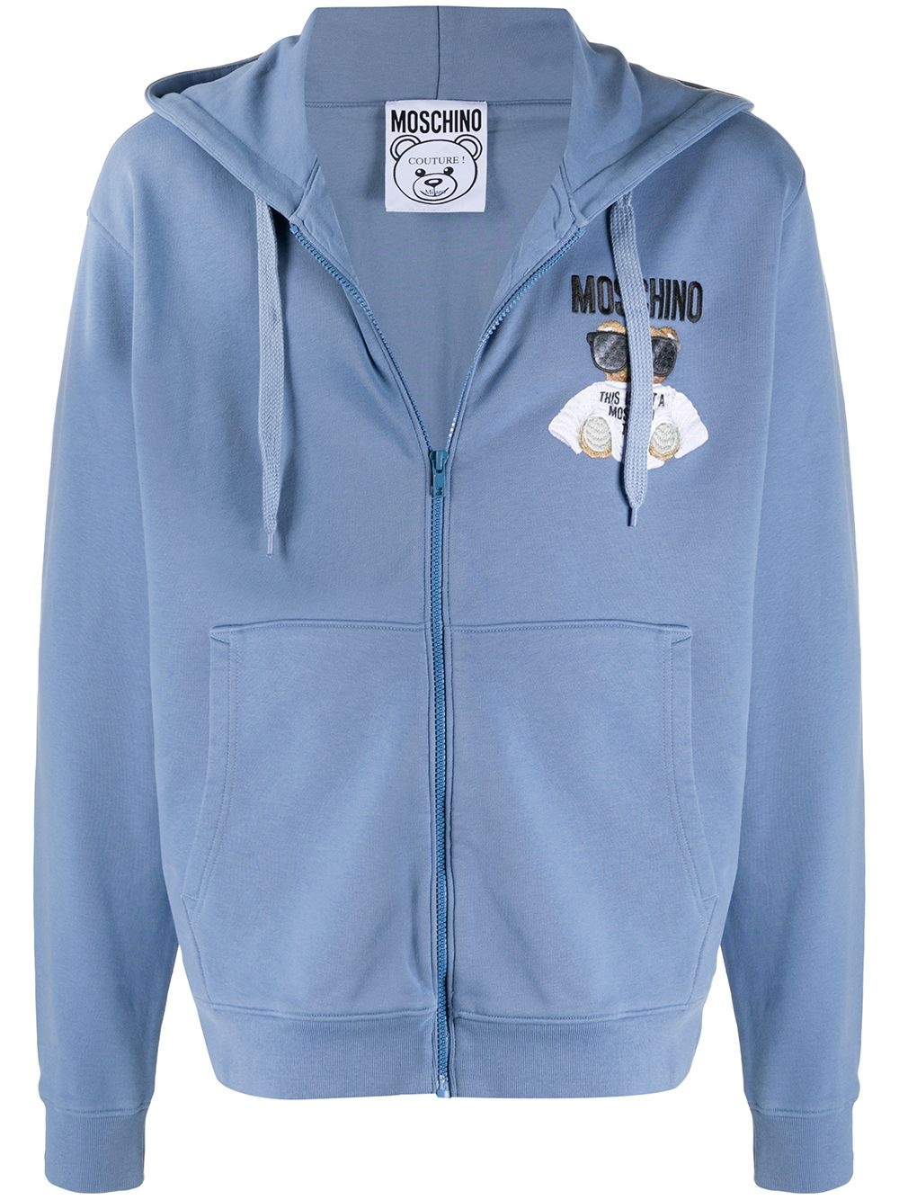 bear-embroidered hoodie - 1