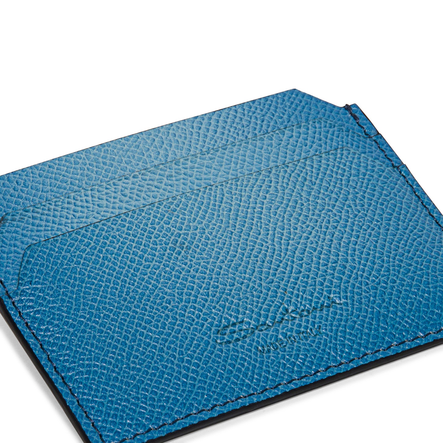 Light blue saffiano leather credit card holder - 4