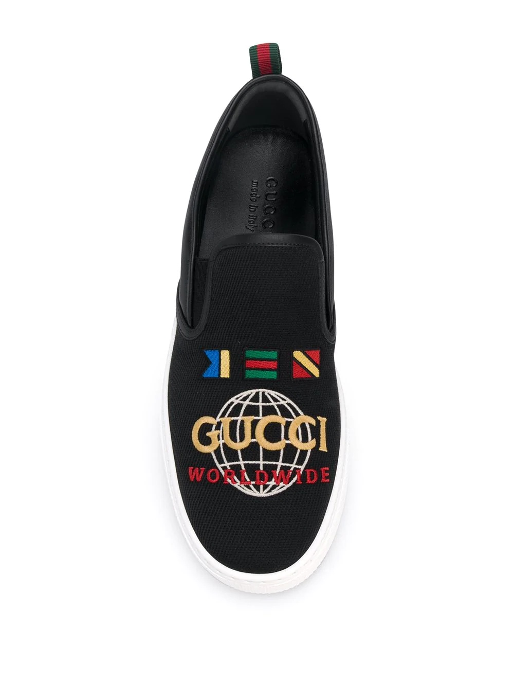 Gucci Worldwide embroidered slip-on sneakers - 4