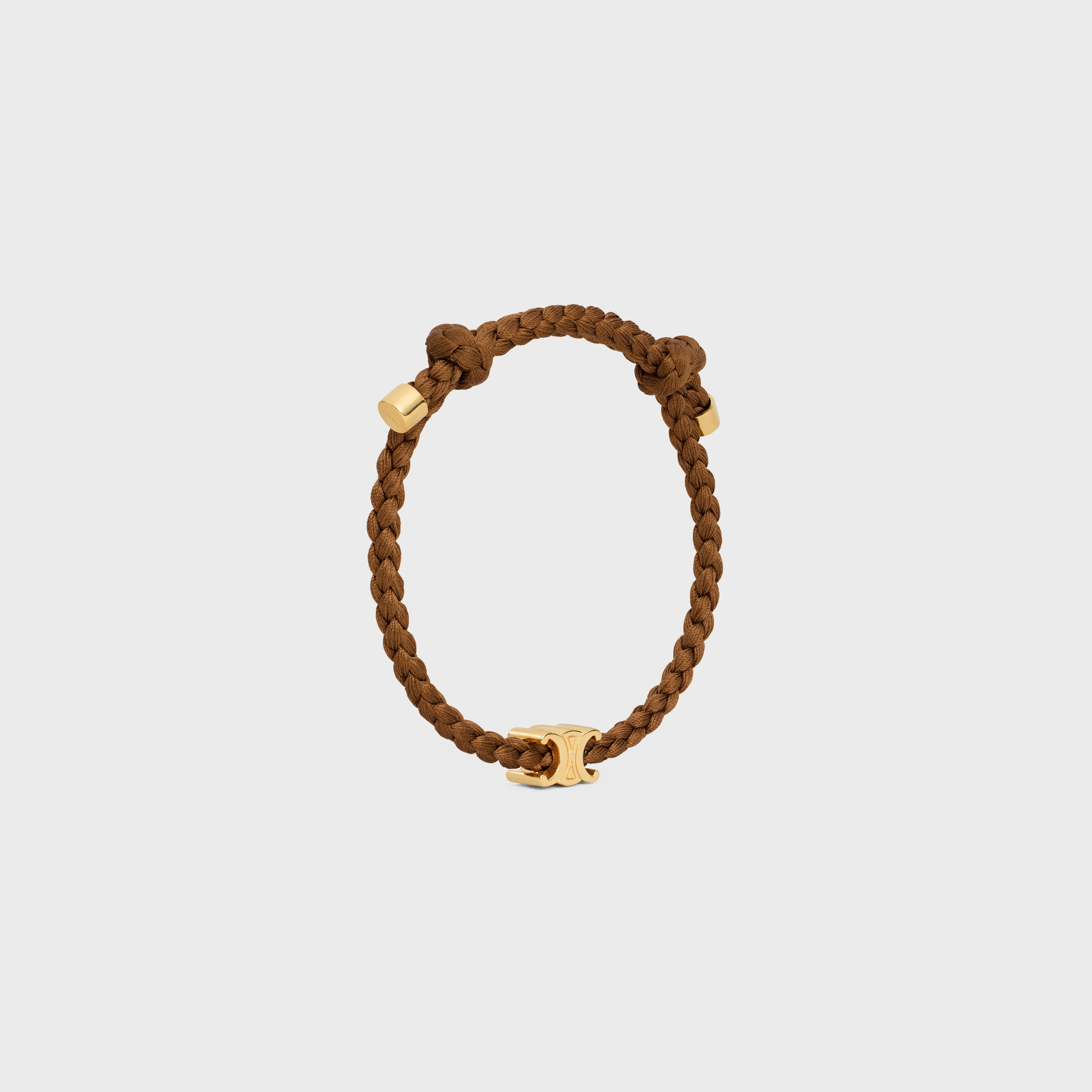 Triomphe Beach Bracelet in Brass with Gold Finish and Silk - 3