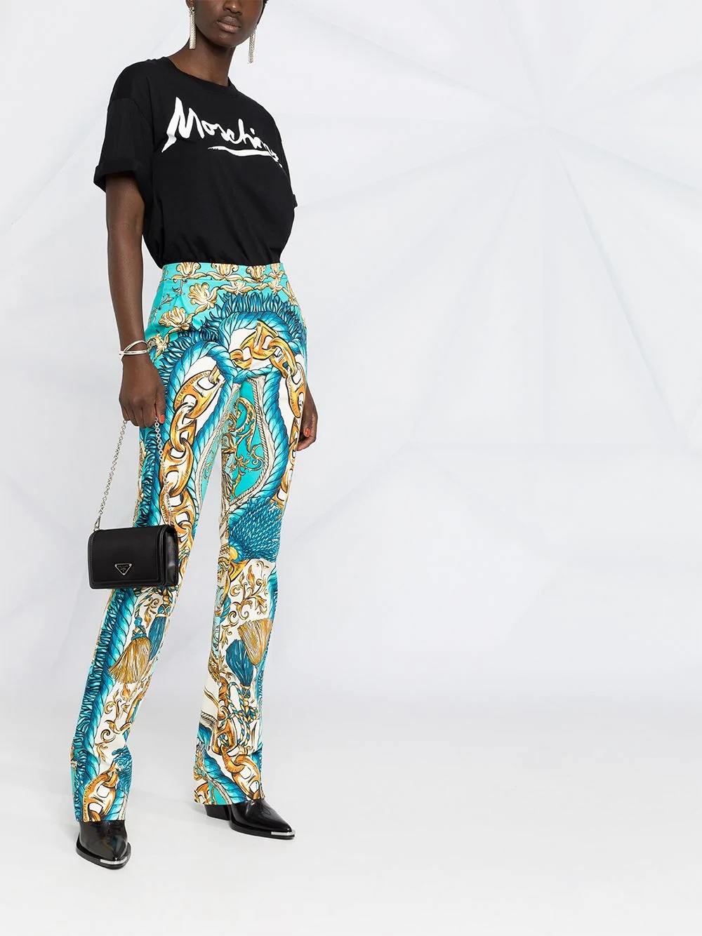 baroque-print trousers - 6