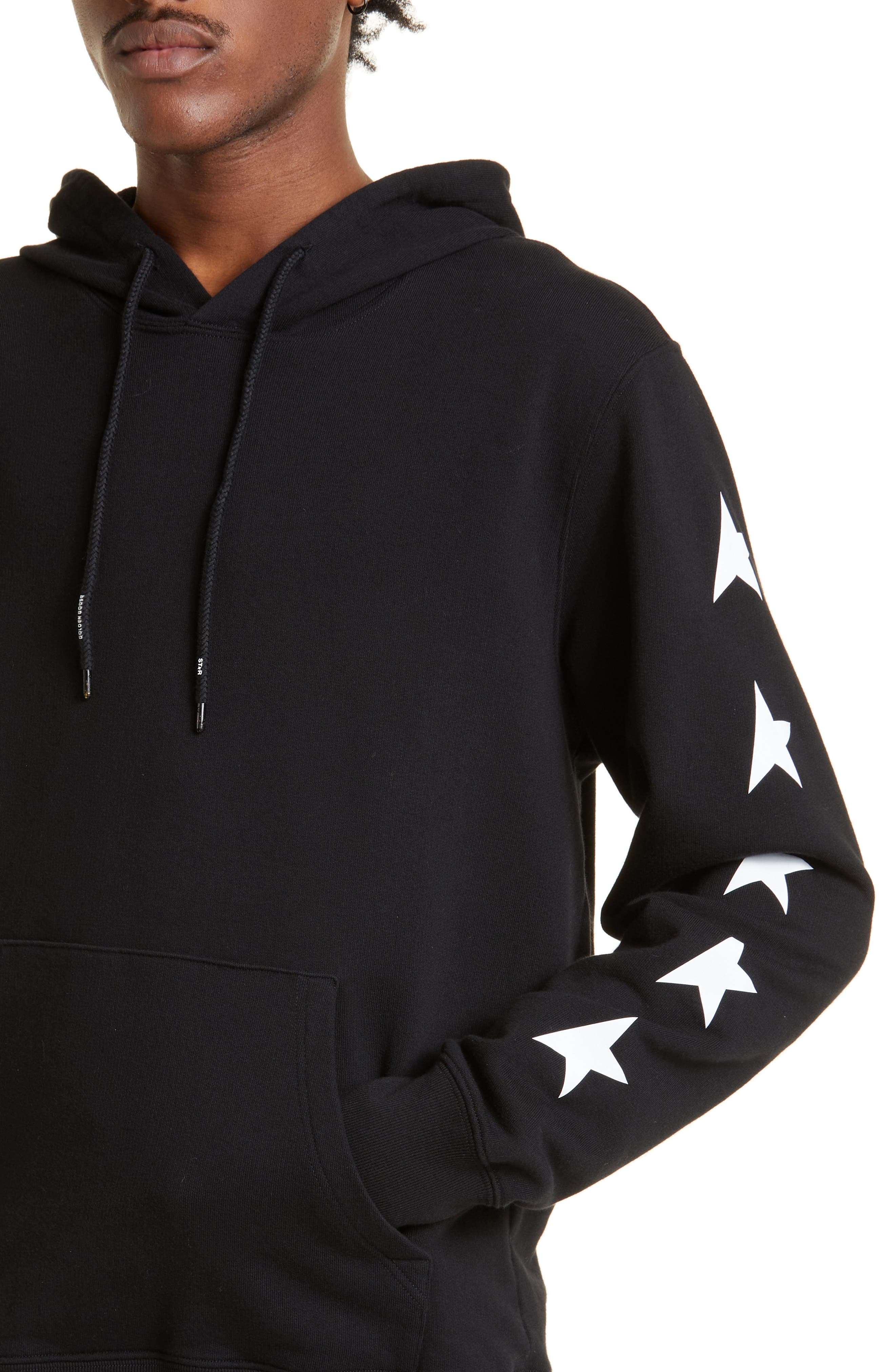 Golden Goose Men's Star Cotton Graphic Hoodie in Black/White at Nordstrom - 4