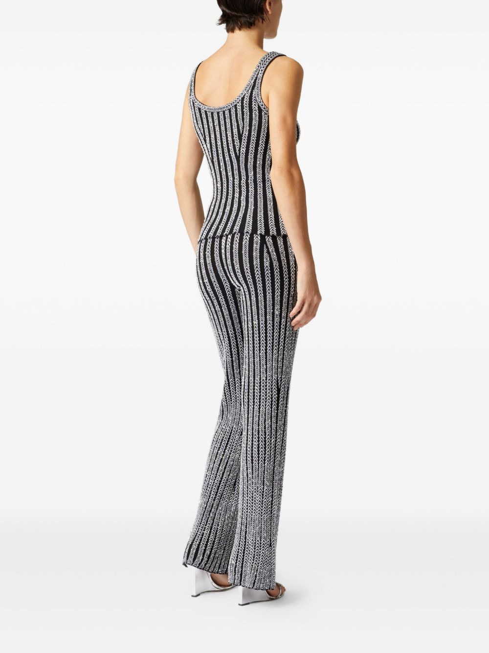 striped flared trousers - 3