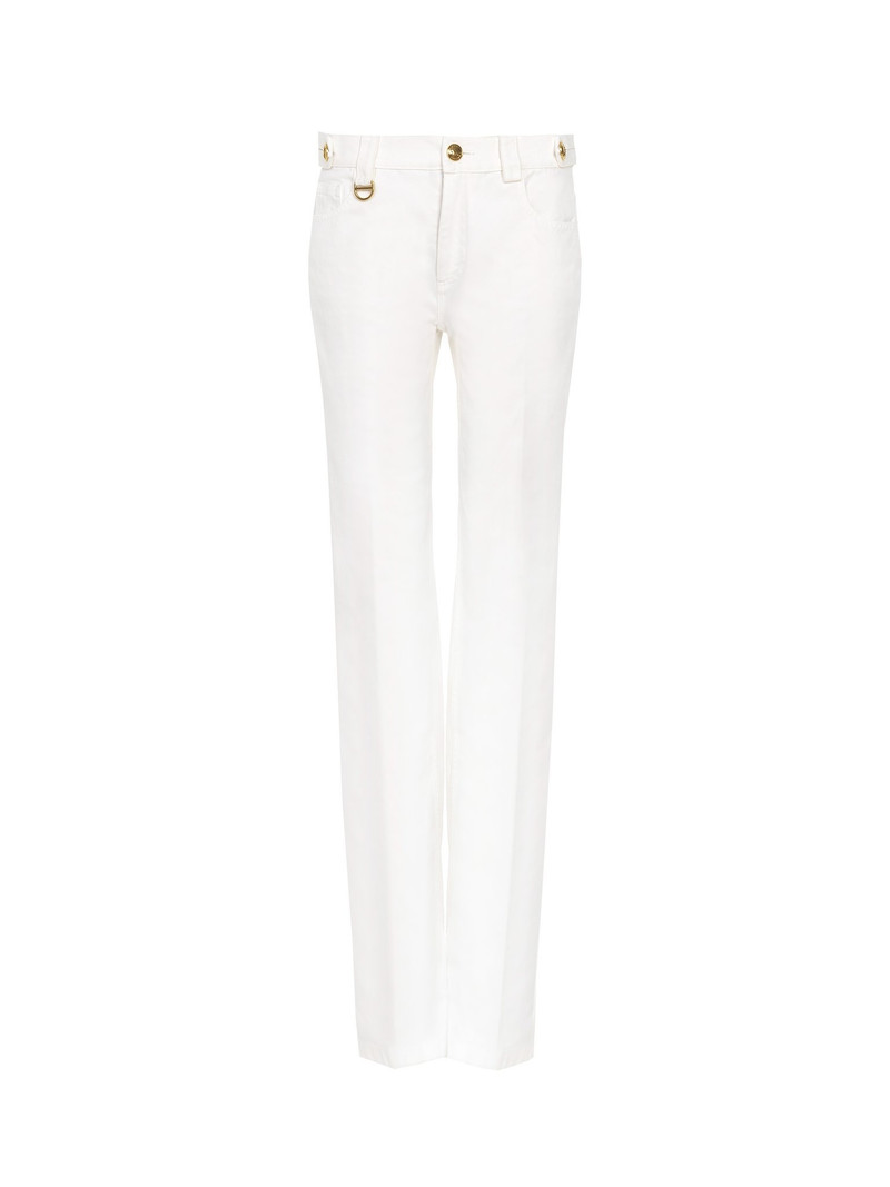 STRAIGHT PANTS IN COTTON CANVAS - 1