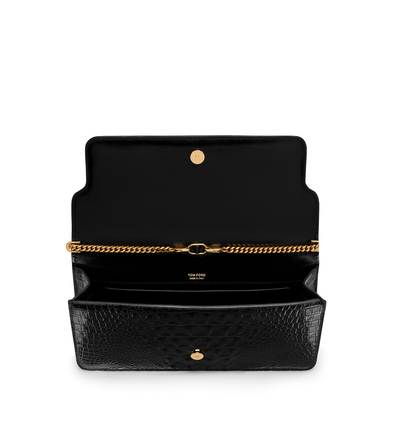 EMBOSSED CROC LEATHER WHITNEY E/W SHOULDER BAG 4