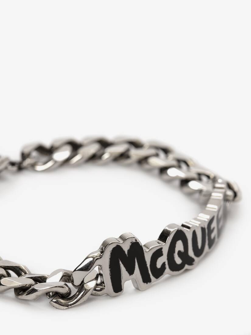 Alexander McQueen Mcqueen Graffiti Cut-out Chain Bracelet in