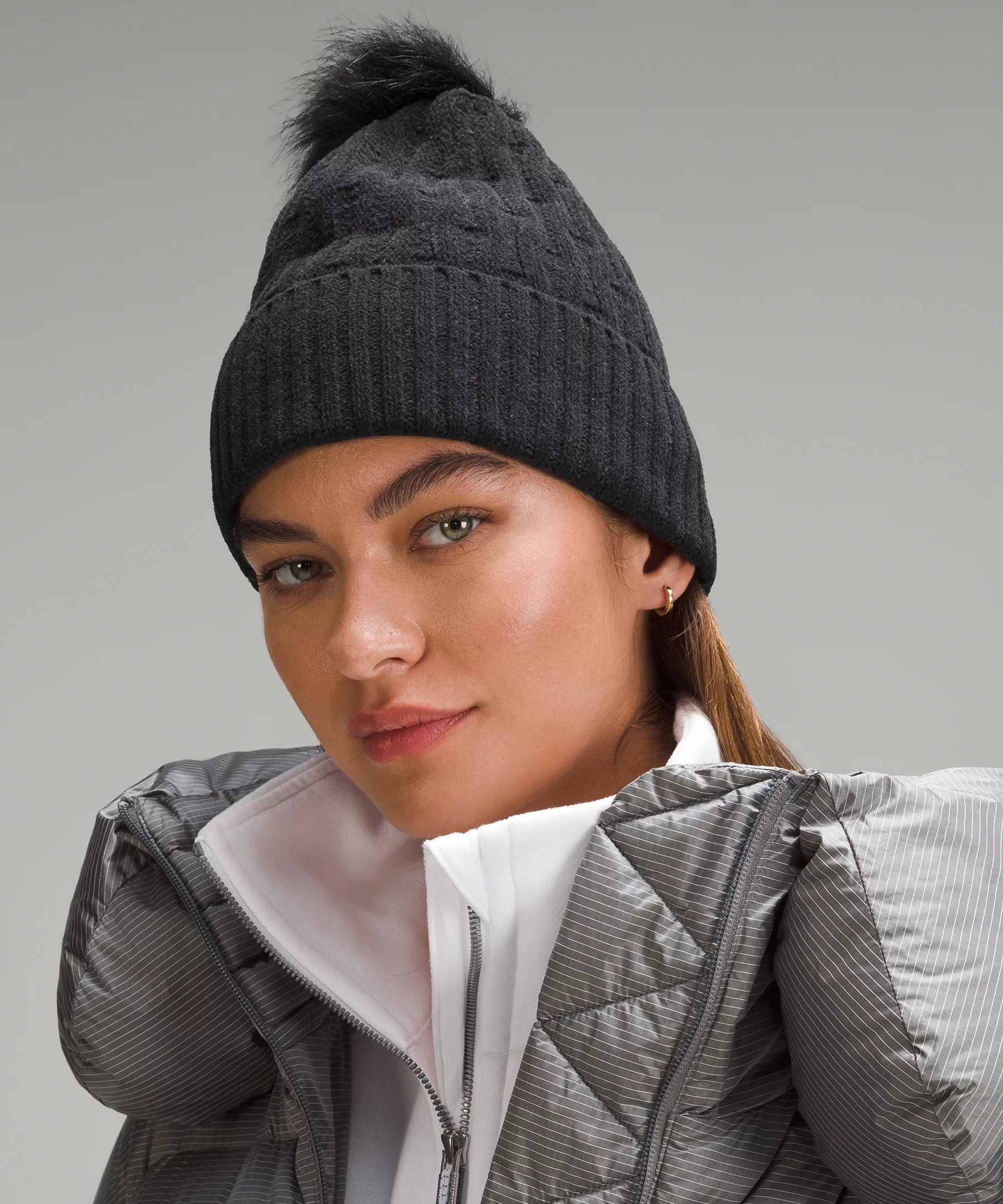 Women's Cable Knit Pom Beanie - 2