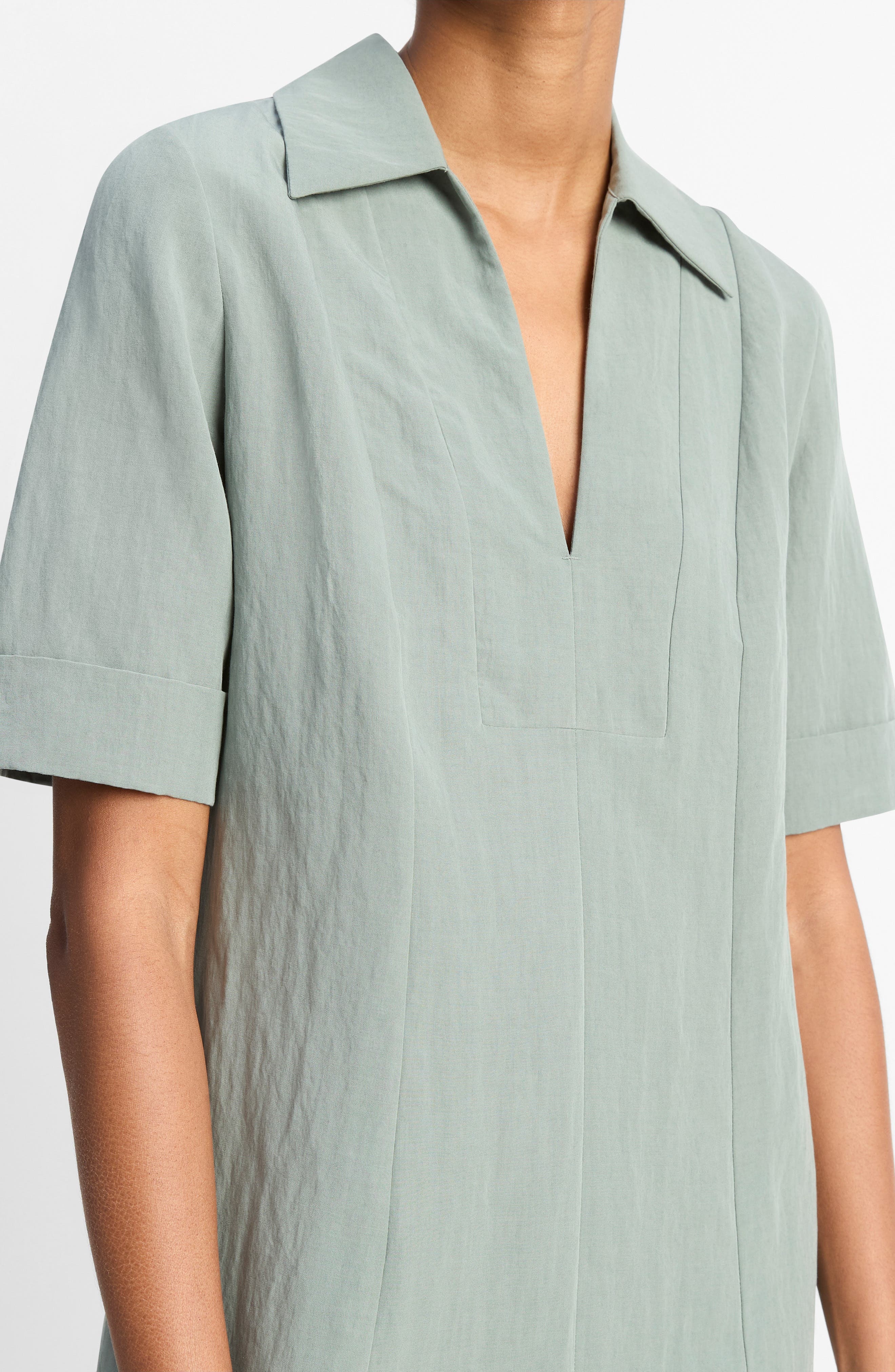 Vince Collar A-Line Dress in Clay Sage at Nordstrom - 3