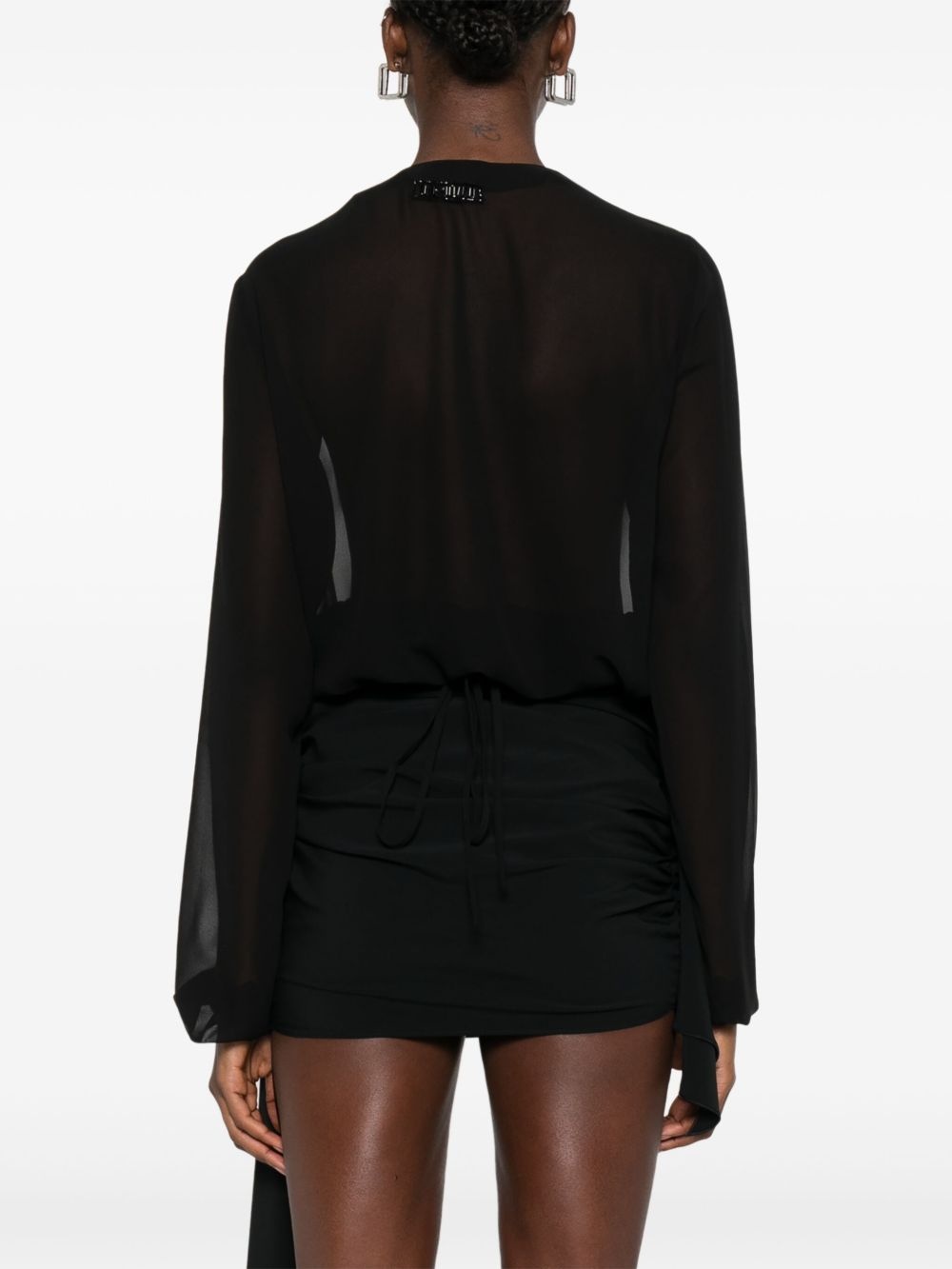 V-neck fringed blouse - 4