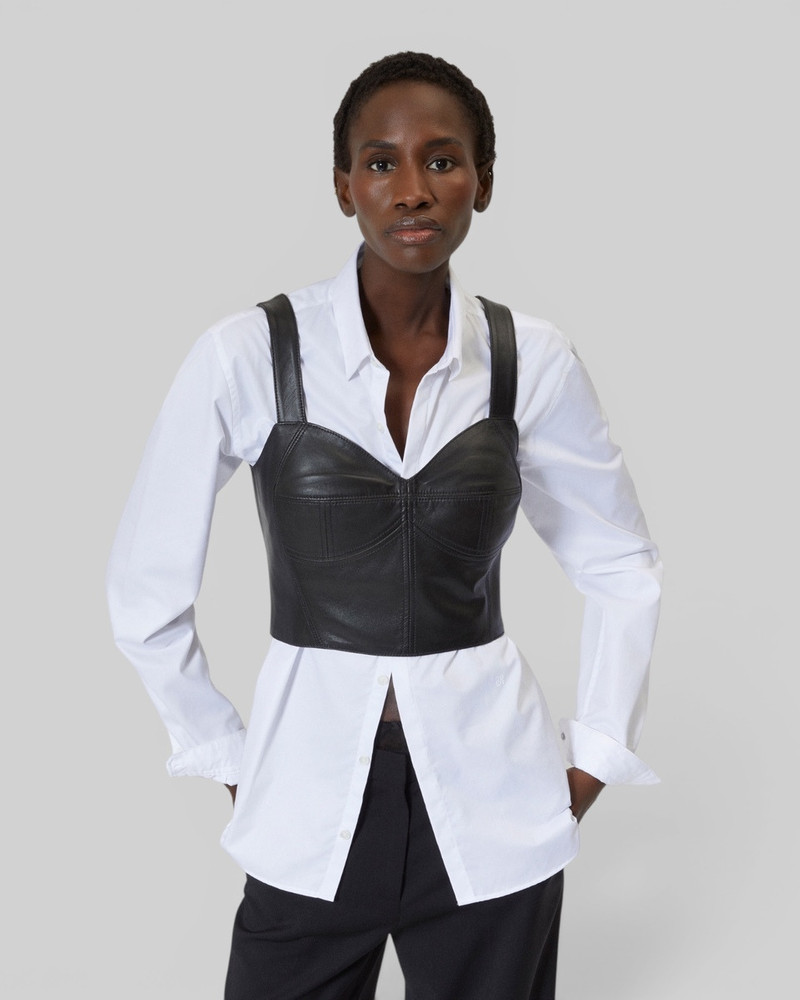 BLACK LEATHER BUSTIER TOP 3