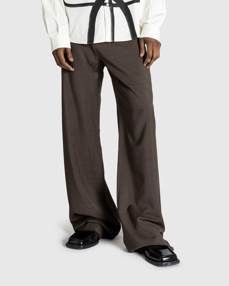 Martine Rose Martine Rose – Tailored Extended Wide Leg Trouser Brown Houndstooth outlook