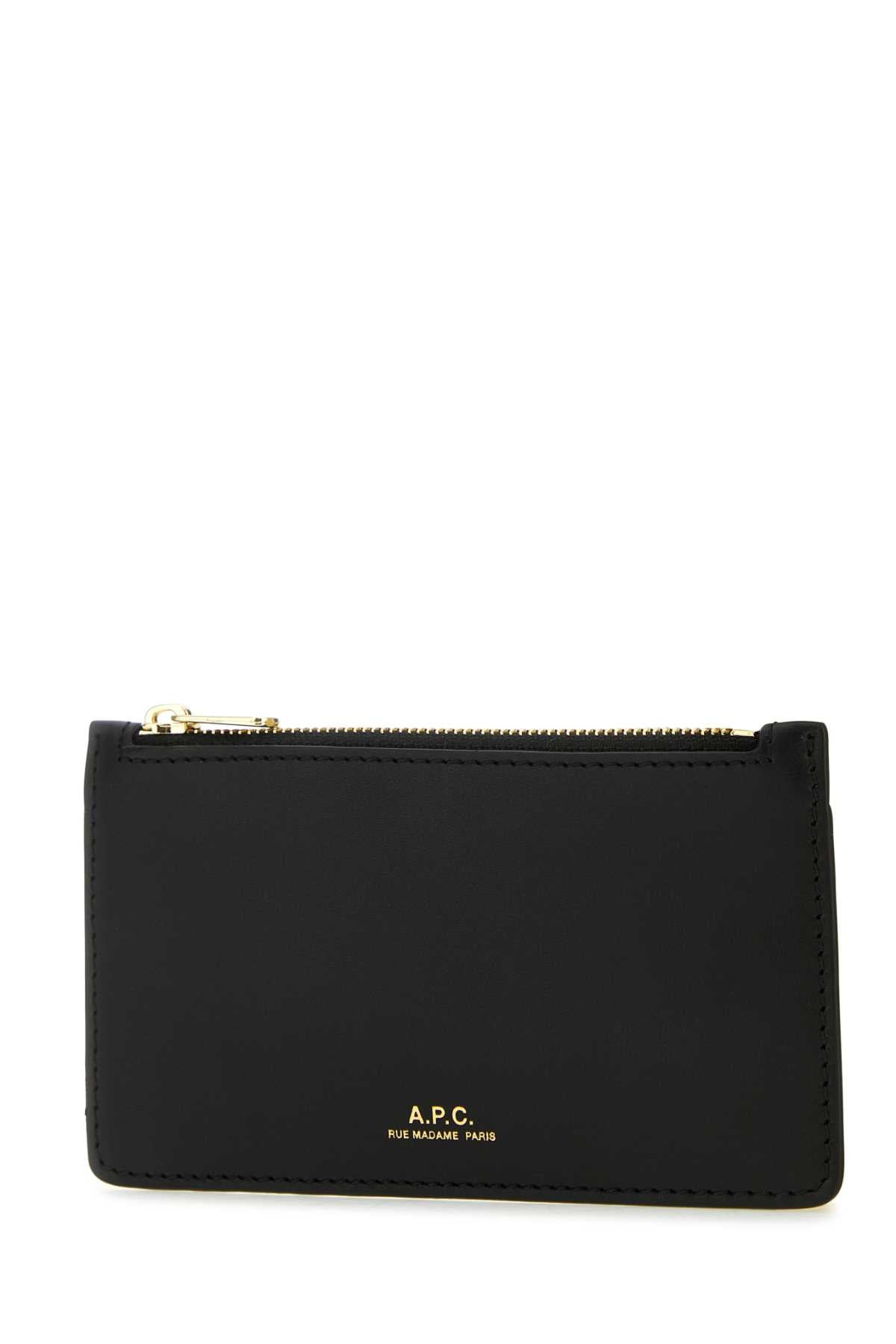 A.P.C. Women Black Leather Willow Card Holder - 2