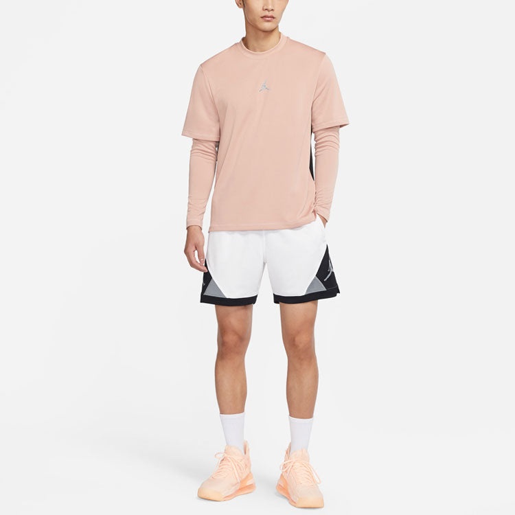 Air Jordan Dri-fit Casual Sports Round Neck Colorblock Long Sleeves Pink Gray DH9084-609 - 3