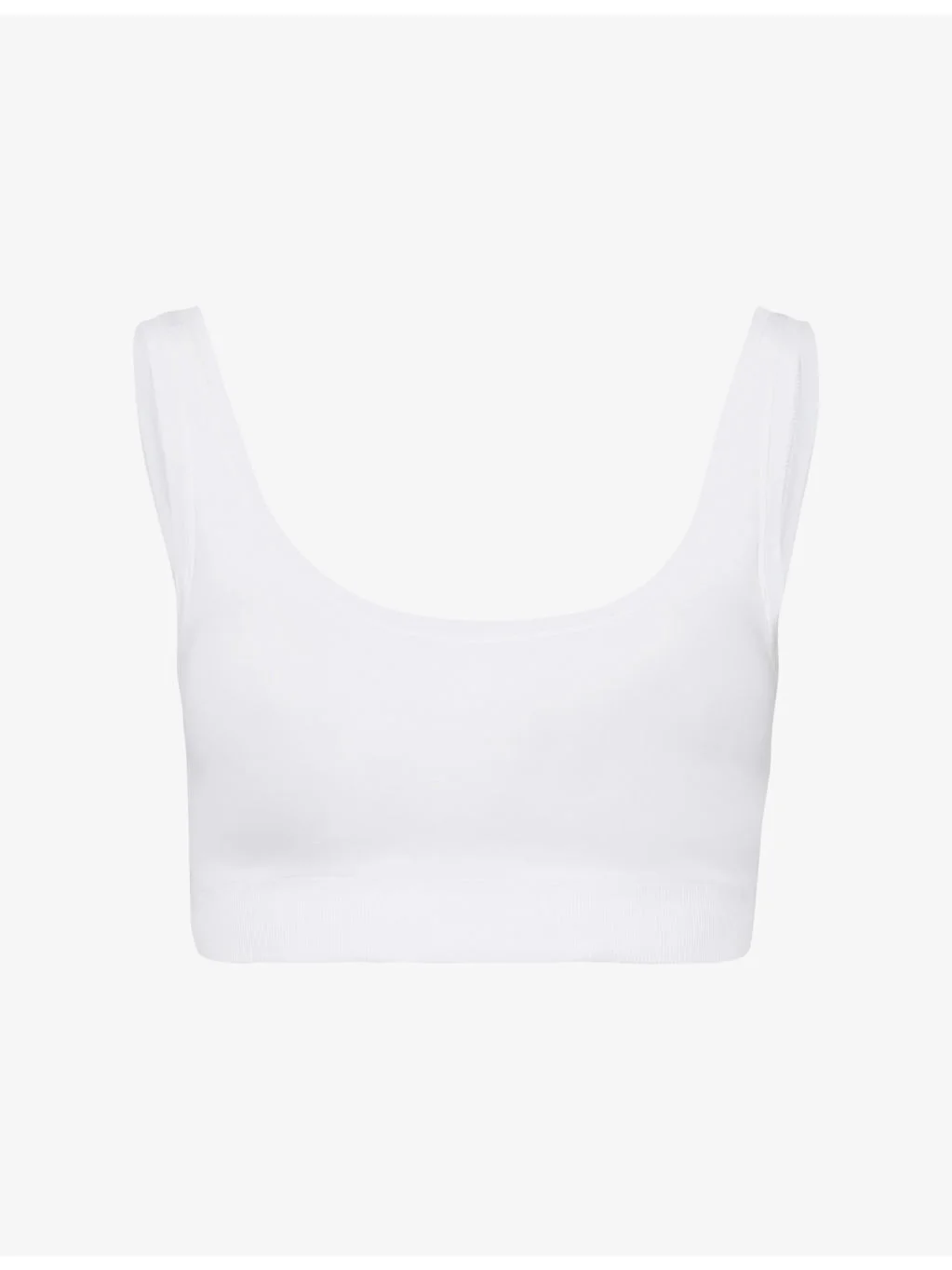 Touch Feeling Padded Crop Stretch-Woven Top - 1