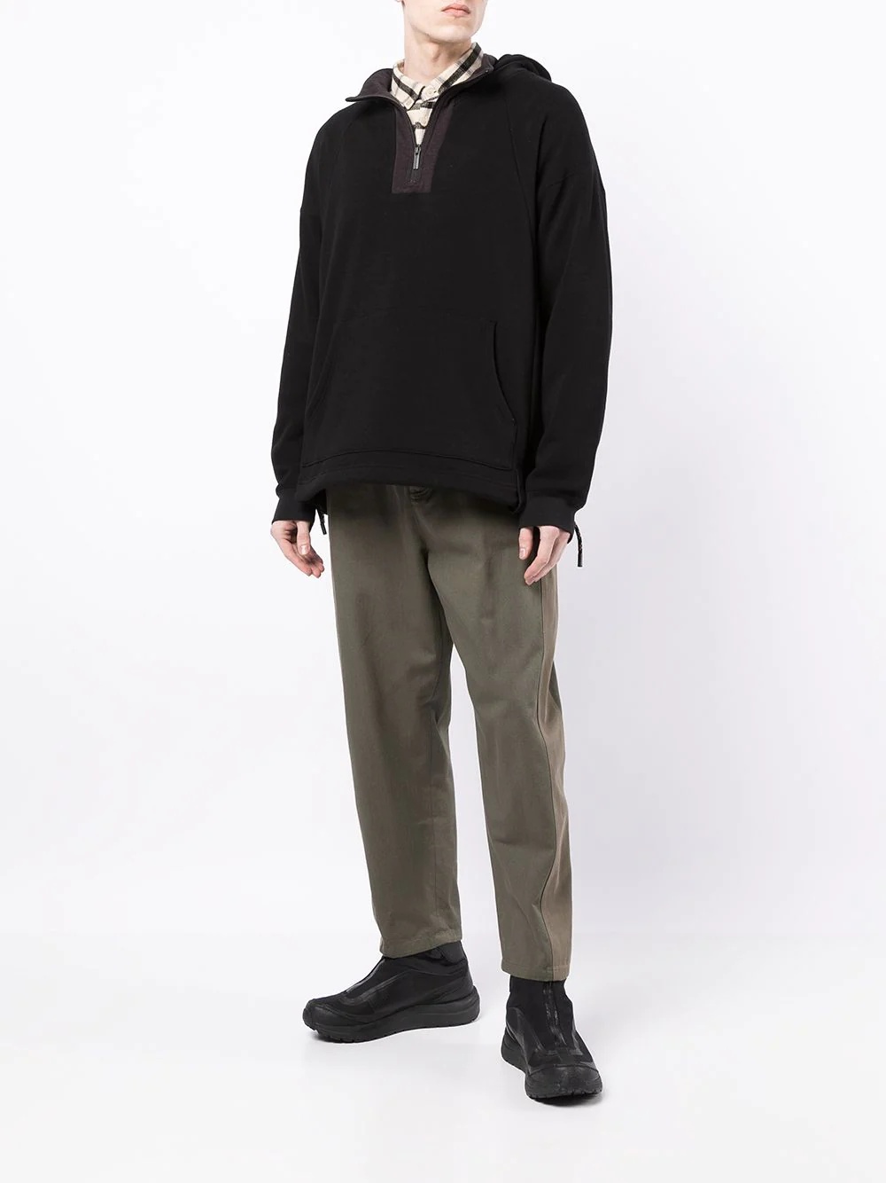 layered pullover hoodie - 2