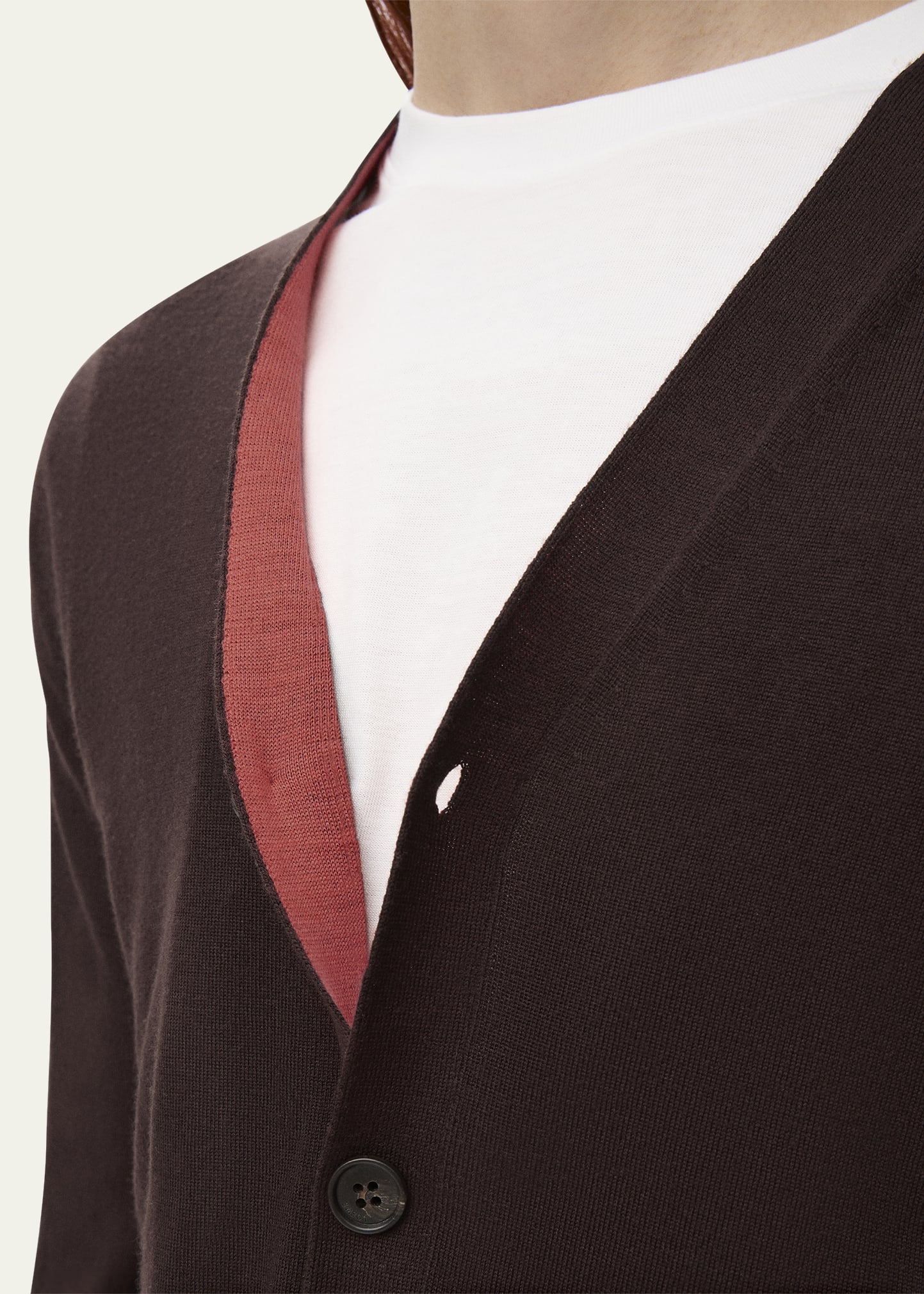 Men's Contrast-Trim Knit Cardigan - 2