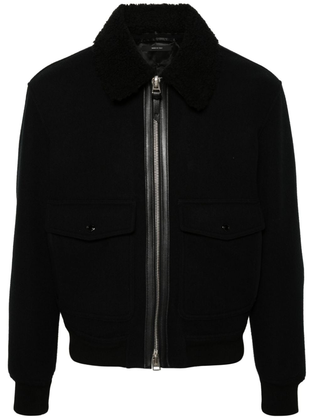 shearling-collar jacket - 1