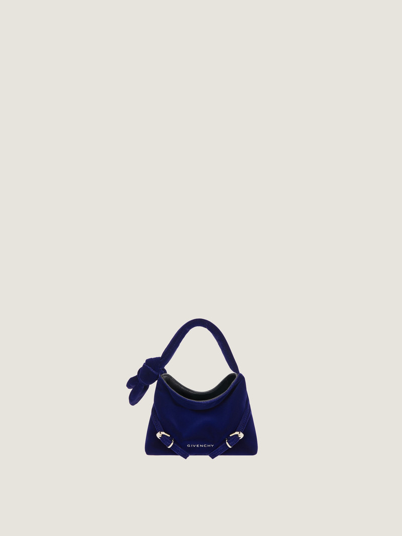 NANO VOYOU BAG IN VELVET WITH BOW DETAIL 1